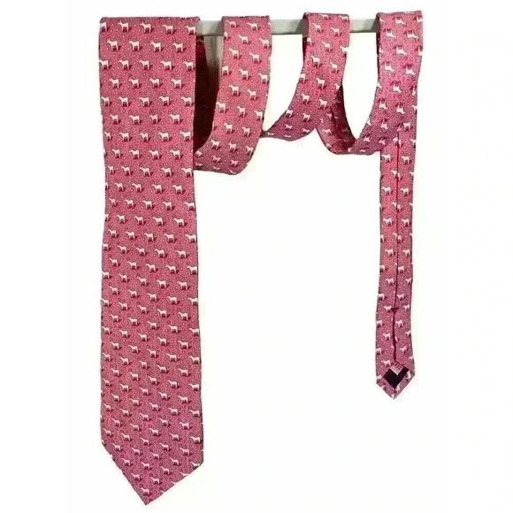 Vineyard Vines Pink Democratic Donkey Uncle Sam Tie 100% Silk Martha’s Vineyard - Picture 1 of 5